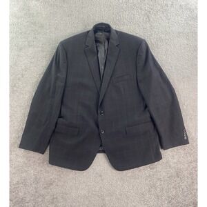 Michael Strahan Collection Suit Jacket 48 R Black Windowpane Check Premium Sport